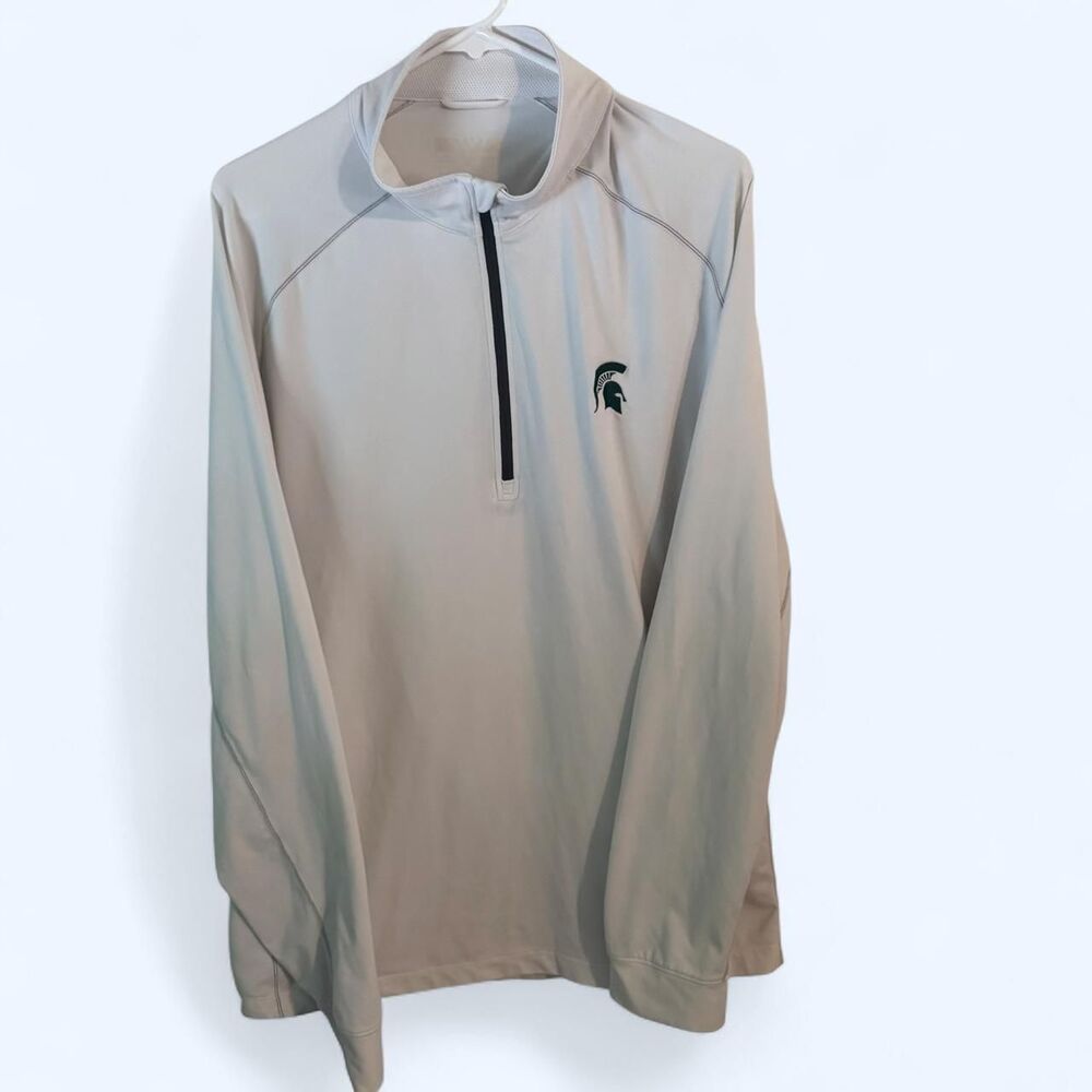 Levelwear Michigan State Spartans White Quarter Zip Pullover - Men’s L